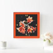 スケッチオブデイリーズ – マンダリンオレンジ&サビット スクエア壁時計 (ホーム)