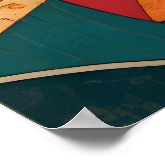 スケッチオンツェルリゲウーマンズモザイク顔 ポスター (角)