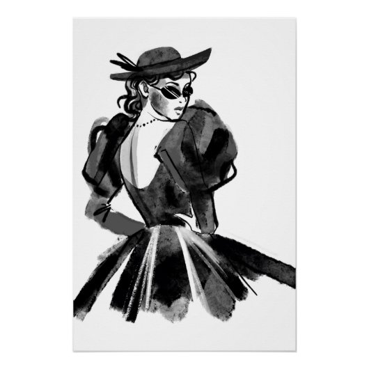 スケッチオートクチュールファッションモデル ポスター (正面)