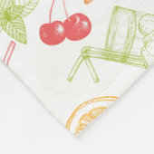 スケッチカクテルパターン フリースブランケット (角)