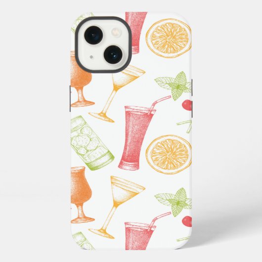 スケッチカクテルパターン iPhoneケース (裏面)