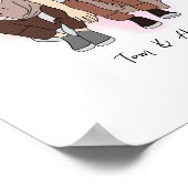 スケッチカスタムバレンタインのカップルのための贈り物 ポスター (角)