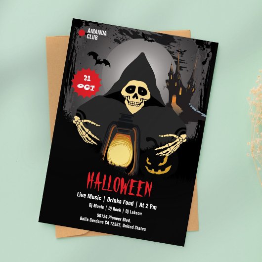 スケッチカボチャハローウィンパーティ招待状 招待状