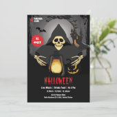 スケッチカボチャハローウィンパーティ招待状 招待状 (スタンド正面)