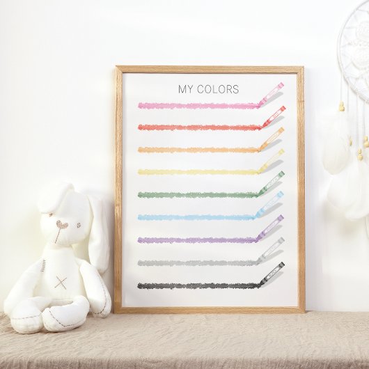 スケッチカラーとクレヨン – 教育用ポスター ポスター