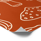 スケッチキノコ：かわいいシームレスな背景。 ポスター (角)