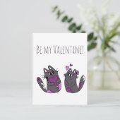 スケッチキャットハートヴァレンティーンズデイ ポストカード (スタンド正面)