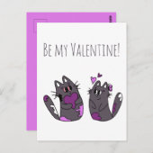 スケッチキャットハートヴァレンティーンズデイ ポストカード (正面/裏面)