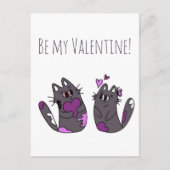 スケッチキャットハートヴァレンティーンズデイ ポストカード (正面)