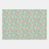 スケッチクリスマスツリーエバーグリーンパインニードル ラッピングペーパーシート (正面3)