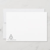 スケッチクリスマスツリーモノグラムホリデーファミリー ノートカード (正面)