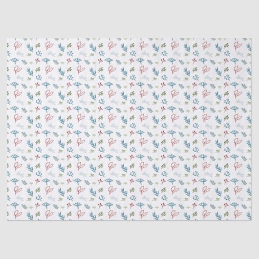 スケッチクリスマスボタニカルティッシュペーパー 薄葉紙 (正面)