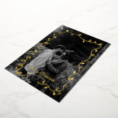 スケッチクリスマスライトカワイフォトホリデーカード 箔シーズンカード (回転した状態)