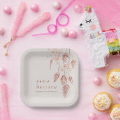 スケッチグラスの果実の茶色のテラコッタ結婚のパブ ペーパープレート (パーティー)