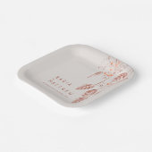 スケッチグラスの果実の茶色のテラコッタ結婚のパブ ペーパープレート (傾斜あり)