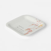 スケッチグラスベリー水カラー秋の結婚式 ペーパープレート (傾斜あり)