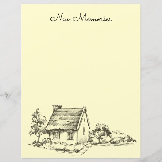 スケッチコテージスクラップブック紙または文房具 (正面)