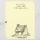 スケッチコテージスクラップブック紙または文房具 (正面/裏面)