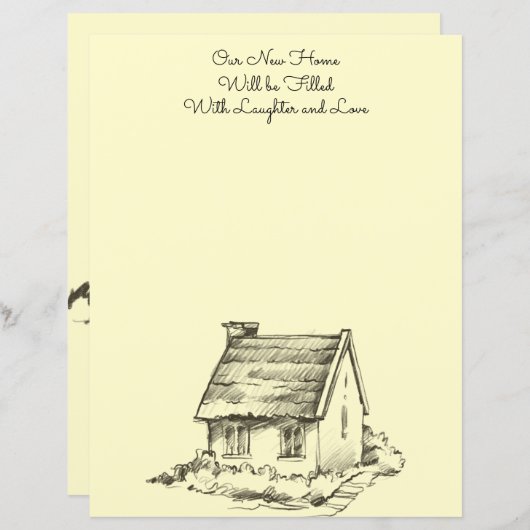 スケッチコテージスクラップブック紙または文房具 (正面/裏面)