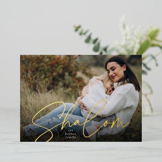 スケッチシャロムフルフォトハヌカー 箔シーズンカード (立ち正面)