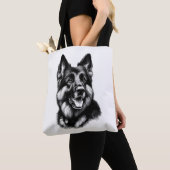 スケッチジャーマンシェパード トートバッグ (クローズアップ)