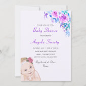 スケッチスウィートおもしろいストークベビーシャワー招待状 (正面)