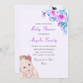 スケッチスウィートおもしろいストークベビーシャワー招待状 (正面/裏面)