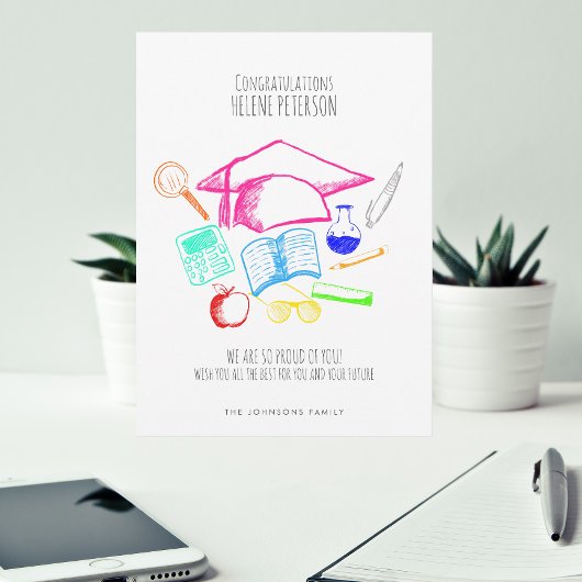 スケッチスケッチトガハット卒業祝辞 カード