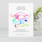 スケッチスケッチトガハット卒業祝辞 カード (スタンド正面)