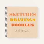 スケッチスケッチドードレスレトロスタイル パーソナライズされた ノートブック (正面)