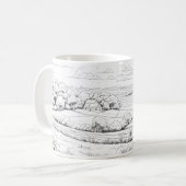 スケッチスタイルの田園風景 コーヒーマグカップ (正面左)