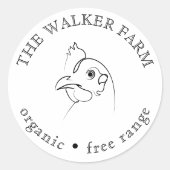 スケッチチキンファーム生卵 ラウンドシール (正面)