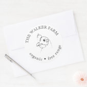 スケッチチキンファーム生卵 ラウンドシール (封筒)