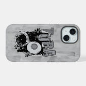 スケッチチュートチューバと文字 iPhone 15ケース (裏面横)