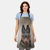 スケッチドイツの羊飼い犬 エプロン (着用した状態)