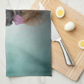 スケッチドイツの羊飼い犬 キッチンタオル (四つ折り)