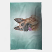 スケッチドイツの羊飼い犬 キッチンタオル (縦)