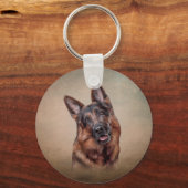 スケッチドイツの羊飼い犬 キーホルダー (正面)