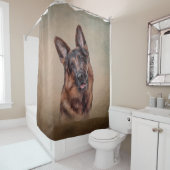 スケッチドイツシェパード シャワーカーテン (インサイチュ)