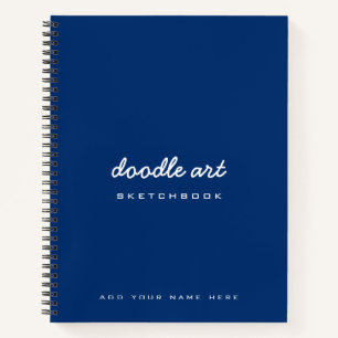 スケッチドゥードルアート名sketchbook indigo blue ノートブック