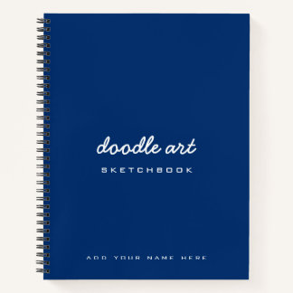 スケッチドゥードルアート名sketchbook indigo blue ノートブック
