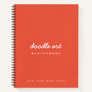 スケッチドゥードルアート名sketchbook orange ノートブック