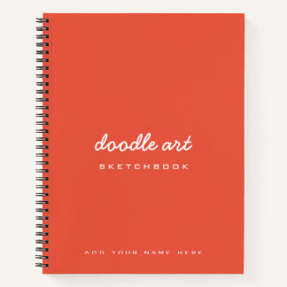 スケッチドゥードルアート名sketchbook orange ノートブック