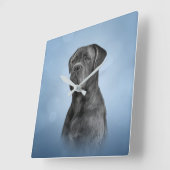 スケッチドッグサトウキビコルソ-マスチイタリアンフ スクエア壁時計 (傾斜)