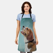 スケッチドッグビーグル エプロン (着用した状態)