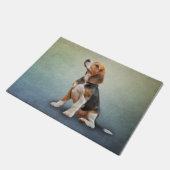 スケッチドッグビーグル ドアマット (アングル)