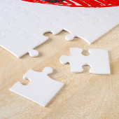 スケッチドッグポーイン赤いハート ジグソーパズル (側面)