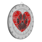 スケッチドッグポーイン赤いハート ダーツボード (正面左)