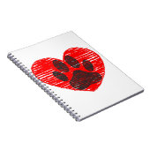 スケッチドッグポーイン赤いハート ノートブック (右側)