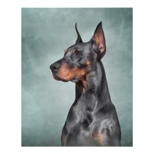 スケッチドバーマン犬 フォトプリント            (正面)